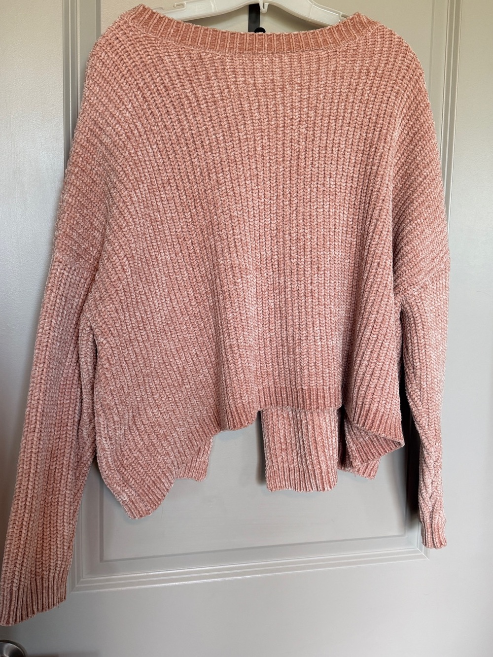 Elan Soft Rose Pink Ribbed Crewneck Sweater